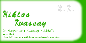 miklos kvassay business card